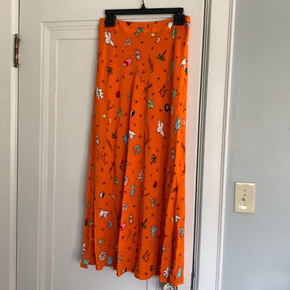 STAUD Hash Skirt Good Vibes Nectarine